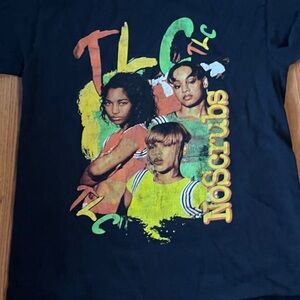TLC Hip Hop Y2K tee shirt black throwback. Rock band.